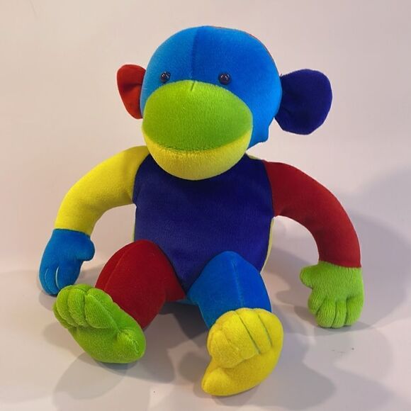 Yottoy Velveteen Monkey Soft Toy Colour Block Toy Excellent Used Condition 10” - Picture 5 of 8